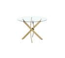 Table Repas  4 couverts Jessica Gold XXL Transparent diamètre 120 cm