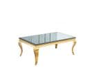 Table Basse Baroque Gold Effet Verre Miroir 120x70x45 Cm