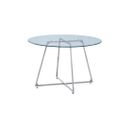 Table à Manger Ronde 4 Personnes Heloise Chrome Transparent 120 Cm