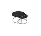 Lot De 2 Tables Basses Gigogne Arto Inox Verre Effet Marbre Noir