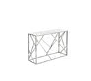 Table Console Geomag Inox Verre Marbre Blanc 120x40x78 Cm