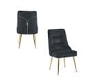 Lot De 2 Chaises Luxury Zip En Velours Noir Pieds Gold