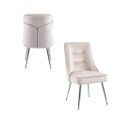 Lot De 2 Chaises Luxury Zip En Velours Rose Pieds Chromés