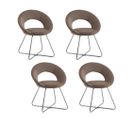 Lot De 4 Chaises Bubble Chrome Velours Moka