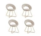 Lot De 4 Chaises Bubble Gold Velours Ecru