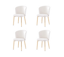 Lot De 4 Chaises Moderne Diana Gold Velours Écru