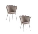 Lot De 2 Chaises Nymphea Chrome Assise Velours Moka