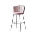 Lot De 2 Tabourets De Bar Nymphea Chrome Velours Rose