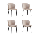 Lot De 4 Chaises Moderne Diana Métal Noir Velours Moka