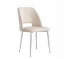 Lot De 4 Chaises Ava Chrome En Velours Beige