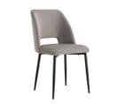 Lot De 4 Chaises Ava Métal Noir Velours Gris