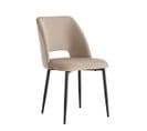 Lot De 4 Chaises Ava Métal Noir Velours Taupe