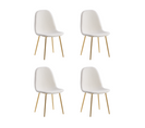 Lot De 4 Chaises En Doudou Bouclé Pieds Gold - Scandinave