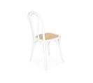 Lot De Deux Chaises Vintage En Bois Avec Assise En Rotin Et Dossier Arrondi Coloris Blanc