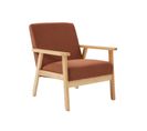 Fauteuil Vintage / Scandinave Structure En Bois Et Contreplaqué Et Assise En Velours Côtelé Coloris