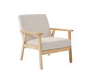 Fauteuil Vintage / Scandinave Structure En Bois Et Contreplaqué Et Assise En Velours Côtelé Coloris