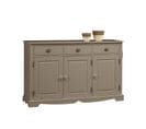 Buffet Taupe Style Anglais 3 Portes 3 Tiroirs  L 146.6 H 89.6 P 42.5 Cm