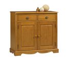 Buffet Pin Miel 2 Portes 2 Tiroirs 2 Niches Style Anglais L 101 H 90 P 42 Cm