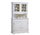 Buffet Vaisselier Blanc 4 Portes Style Anglais 6 Niches L 101 H 186 P 42 Cm