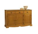 Buffet Bas 3 Portes 3 Tiroirs Pin Miel De Style Anglais L 146.6 H 89.6 P 42.5 Cm