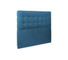 Tete De Lit Capitonnee Velours Bleu L 140 Cm - Ep 10 Cm Rembourre