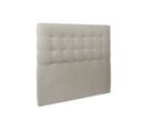 Tete De Lit Capitonnee Velours Taupe L 180 Cm - Ep 10 Cm Rembourre