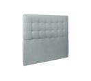 Tete De Lit Capitonnee Velours Gris Bleute L 140 Cm - Ep 10 Cm Rembourre