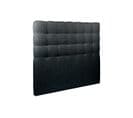 Tete De Lit Capitonnee Bouclette Noir L 200 Cm - Ep 10 Cm Rembourre