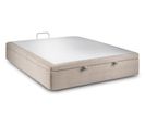 Sommier Coffre Tissu Beige Brun 140x200 H39cm