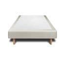 Sommier Tapissier Velours Taupe 90x190 H29cm