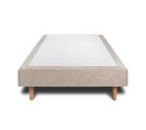 Sommier Tapissier Tissu Beige Brun 90x200 H35cm