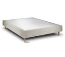 Sommier Tapissier Velours Taupe 140x190 H35cm