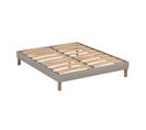 Sommier Déco En Kit Beige Ep 15cm Avec Pieds 140x190