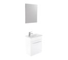 Lave-mains Nino - Avec Miroir - 44cm - Blanc - Laqué - Livré En Kit