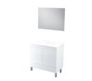 Meuble à Poser Lancelo - L80cm - Blanc - Laqué Brillant - Livré Monté