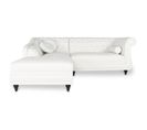 Canapé D'angle Gauche Empire Blanc Style Chesterfield