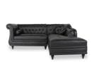 Canapé D'angle Droit Empire Noir Style Chesterfield