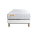 Ensemble Matelas Memoire De Forme 90x200 Memo Ep:20cm - Sommier Blanc