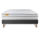 Ensemble Matelas Ressorts Ensaches Et Memoire De Forme 140x190 Memo Luxe Ep:26cm - Sommier Gris