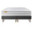 Ensemble Matelas Ressorts Ensaches Et Memoire De Forme 180x200 Memo Luxe Ep:26cm - Sommier Gris