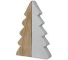 Sapin bi-matière H. 20 cm  Blanc/naturel