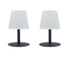Lot De 2 Lampe De Table Sans Fil LED Standy Mini Rock Gris Acier H25cm