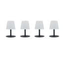 Lot De 4 Lampe De Table Sans Fil LED Standy Mini Rock Gris Acier H25cm