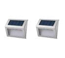 Lot De 2 Projecteurs Solaires 2x Wally W8 Blanc Acier H10cm