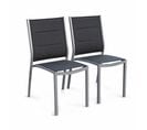 Lot De 2 Chaises - Chicago / Odenton - Aluminium Et Textilène Gris