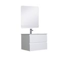 Meuble De Salle De Bain L60 Cm Avec Vasque Et Miroir Blanc