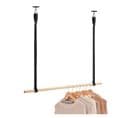 Penderie Suspendue Bois L100cm Noir Avec Lanières Cuir Viky