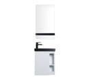 Meuble Lave-mains Hampton Blanc Avec Vasque Noire + Miroir