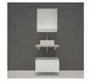 Meuble De Salle De Bain L60 Cm Avec Vasque Et Miroir Décor Chêne