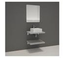 Meuble De Salle De Bain L60 Cm Avec Vasque Et Miroir Béton